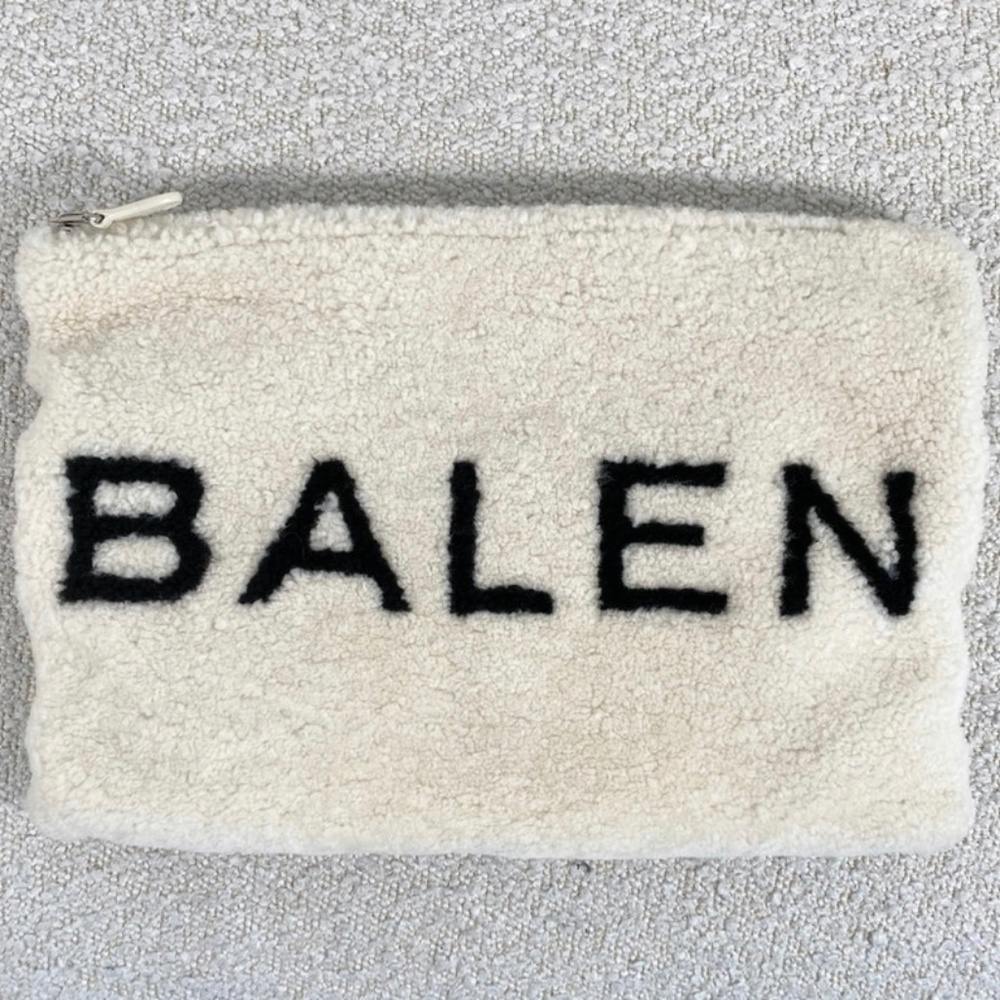 Authentic Pre-Owned Balenciaga Shearling Logo Pouch